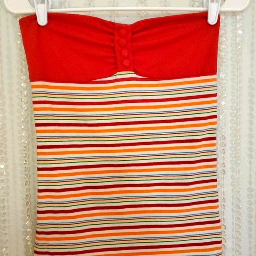 DEREK HEART womens tube top shirt Med Red